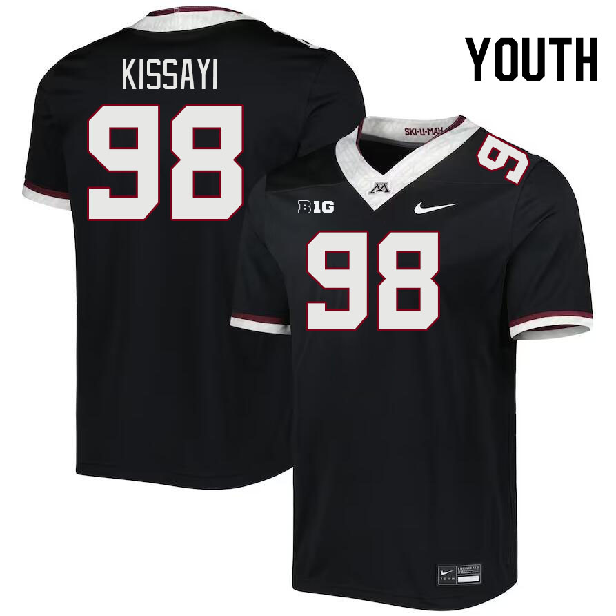 Youth #98 Adam Kissayi Minnesota Golden Gophers College Football Jerseys Stitched-Black